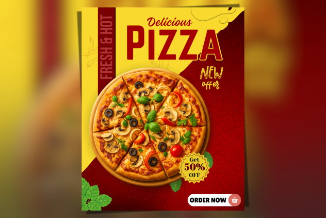 Restaurant & Food Marketing — Pizza Discount Promotional Poster